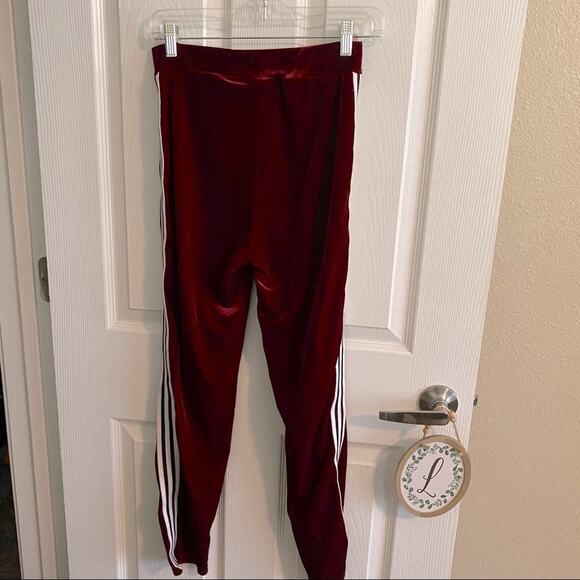Day & Night Velvet Track Pants Dark Red Velour Women's Approx Size Small - Picture 6 of 6